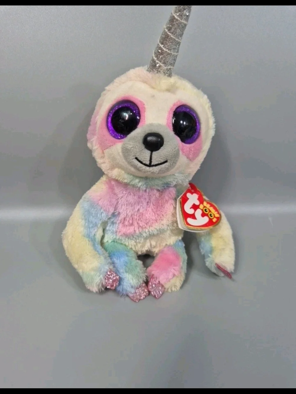 TY Beanie Boos Slothicorn Unicorn Rainbow 7